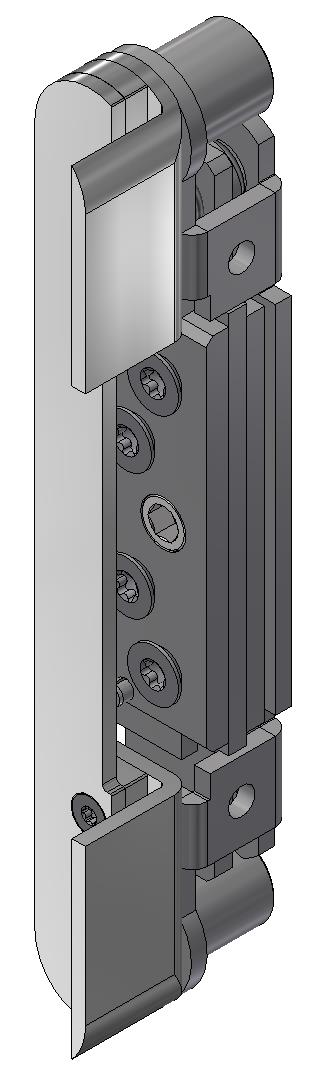 Bandunterkonstruktion für die 3D Verstellung im Flügel Bandunterkonstruktion für die 3D Verstellung im Flügel